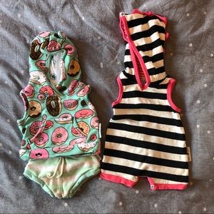 [3 piece set] Purl Lamb shorties, top, and romper